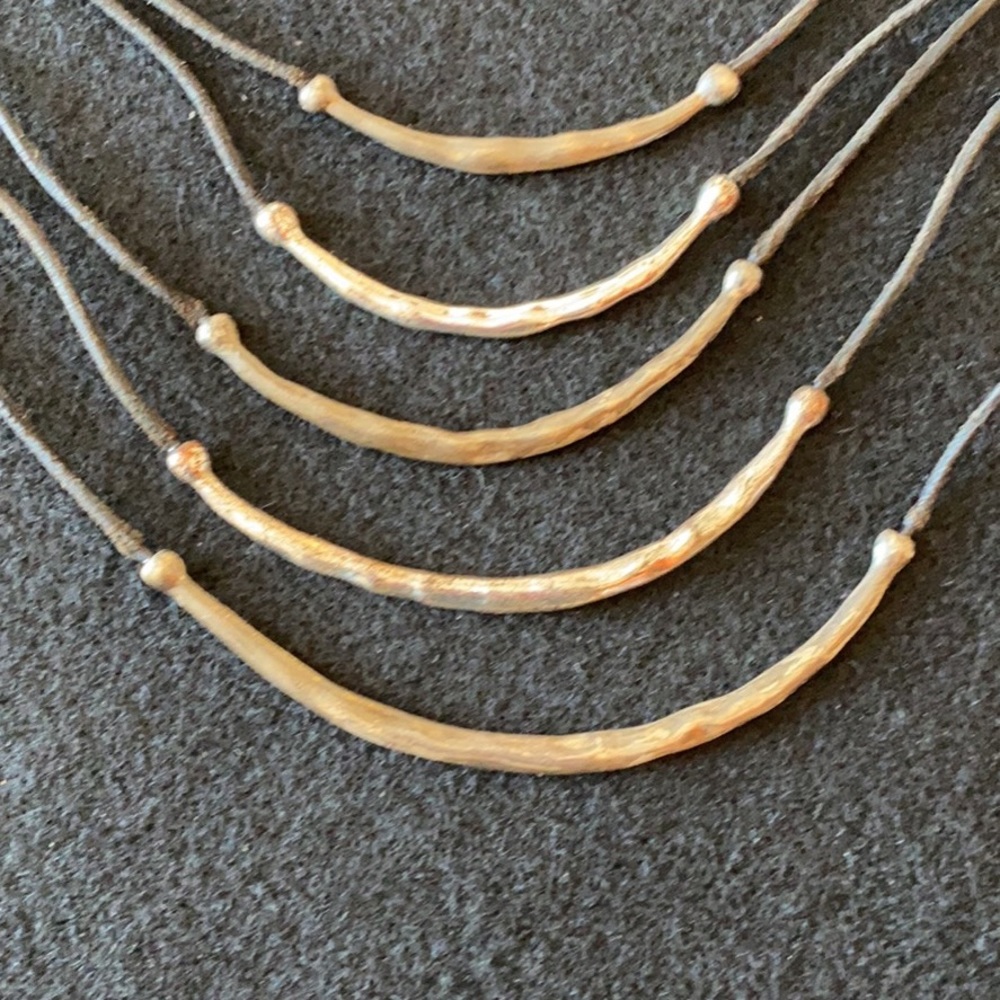 Chico’s 5 Leather strand choker necklace.